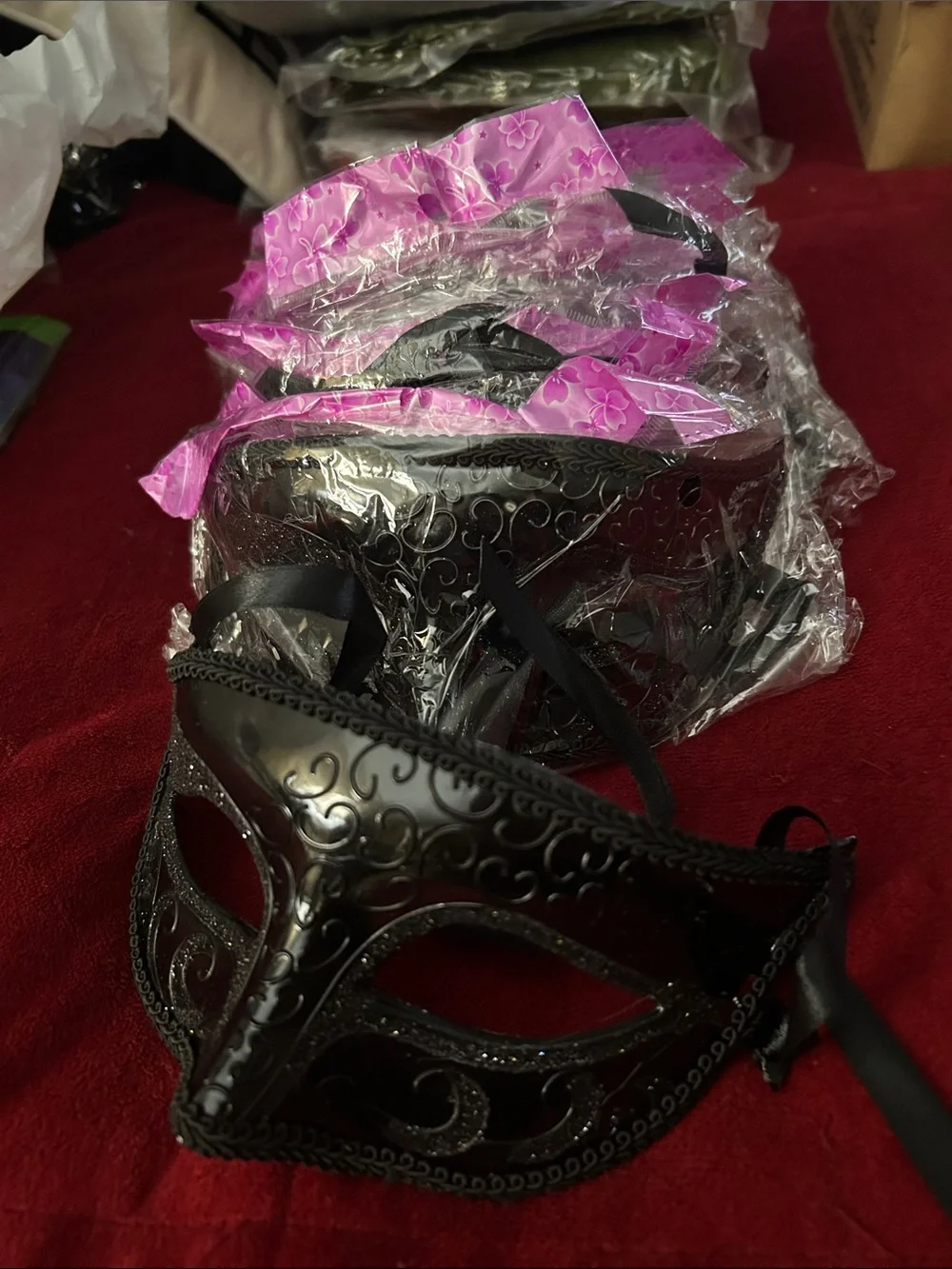 Costume 13 Masquerade Ball Black Lace Eye Masks. - Unbranded